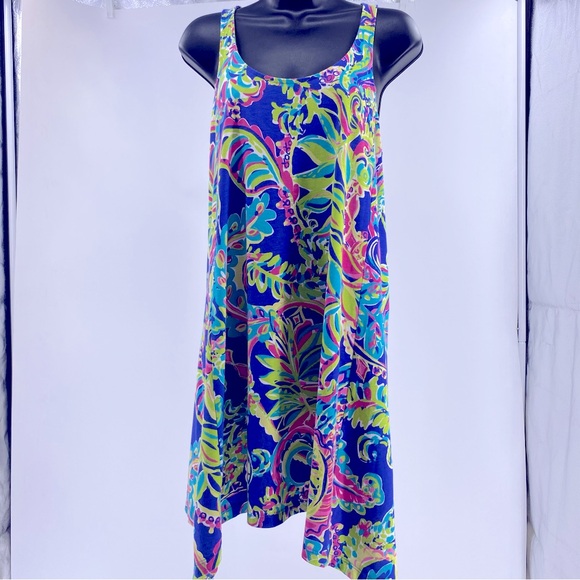 Lilly Pulitzer  Monterey Toucan Play Multi Racer Back Tank Swing Dress Size S - Picture 1 of 6
